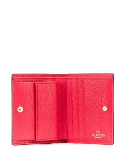 Shop Valentino Rockstud French Wallet In Red