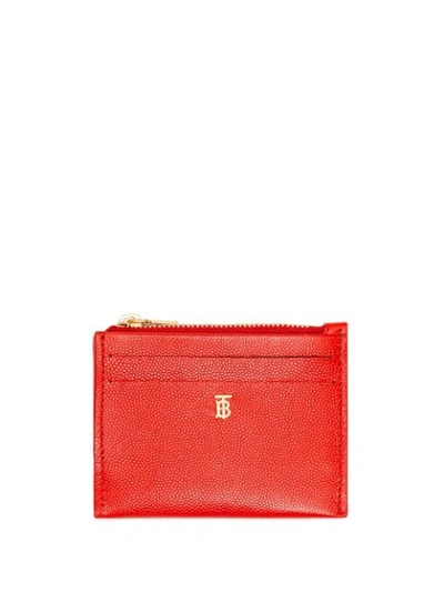 Shop Burberry Monogram Cardholder In Red