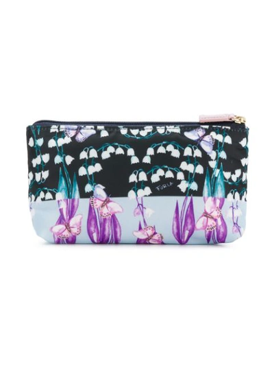 Shop Furla Printed Cosmetic Case - Blue