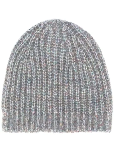 Shop Isabel Marant Drewitt Ribbed Beanie In Greyish