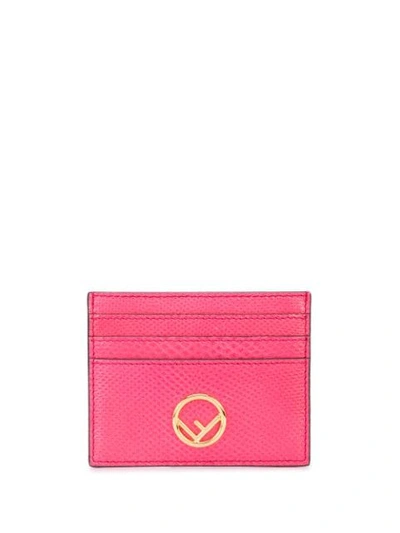 Shop Fendi Ff Logo Card Holder In Pink