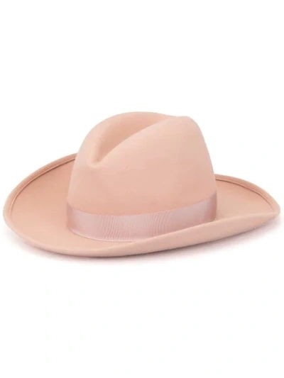 Shop Federica Moretti Classic Trilby Hat In Pink