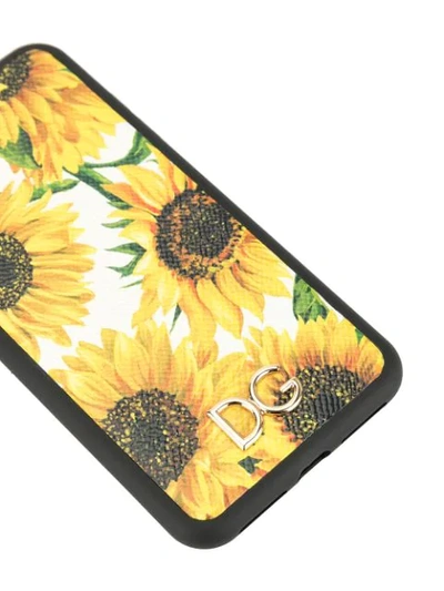 Shop Dolce & Gabbana Sunflower Print Iphone Xs Max Case In Yellow