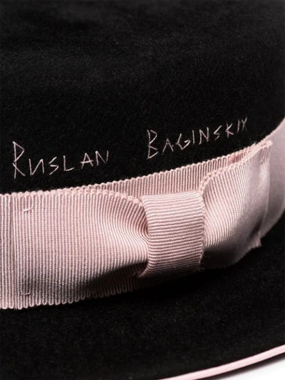 Shop Ruslan Baginskiy Ribbon-trimmed Boater Hat In Black