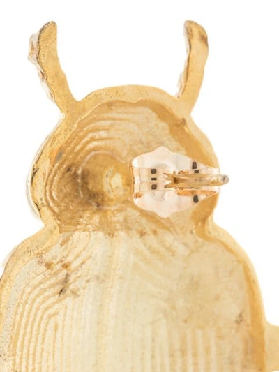 Shop Natia X Lako Big Beetle Earrings In Gold