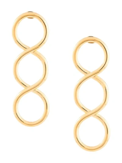 Shop Jw Anderson Twisted Earrings In Gold
