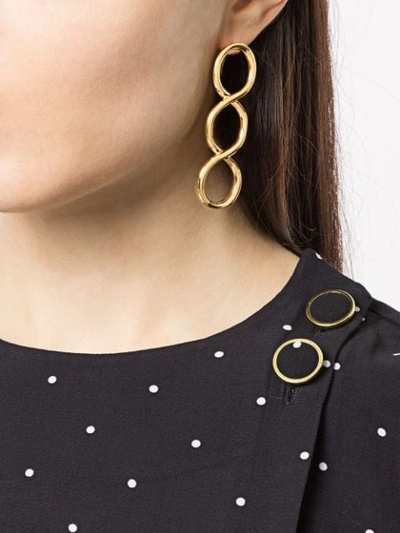 Shop Jw Anderson Twisted Earrings In Gold