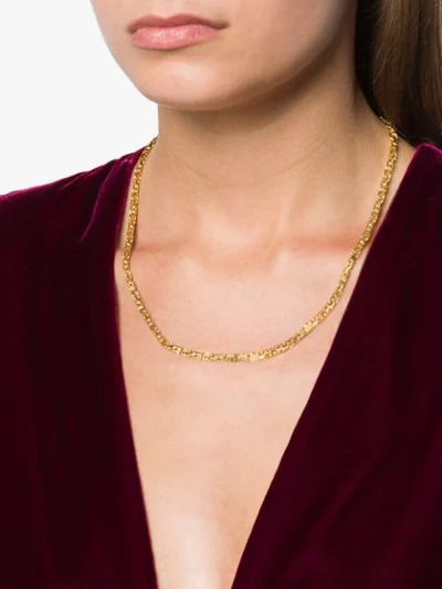Shop Saint Laurent Snake Chain Necklace In Gold