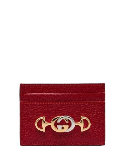 Shop Gucci Zumi Small Card Holder In Red