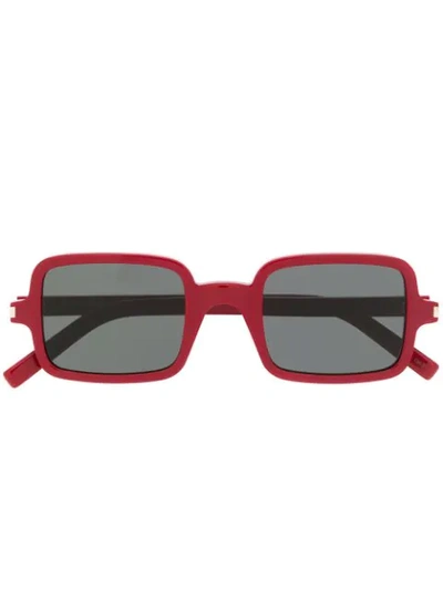 Shop Saint Laurent 332 Sunglasses In Red