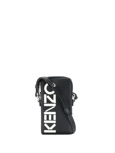 Shop Kenzo Logo Crossbody Phonecase In Black
