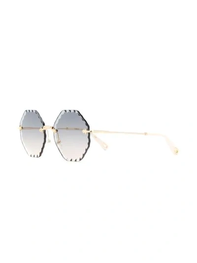Shop Chloé Rosie Sunglasses In Gold