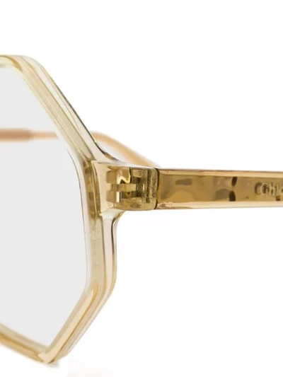 Shop Chloé Hexagon-framed Glasses In Gold