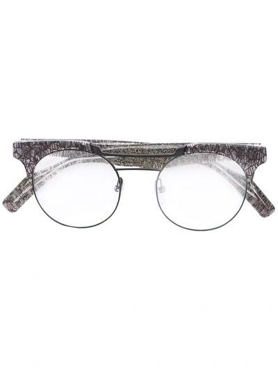 Shop Yohji Yamamoto Round Frame Glasses