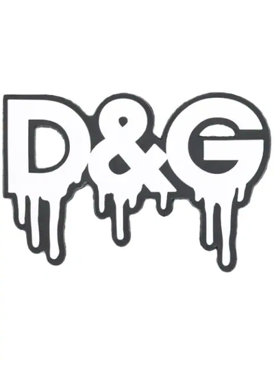 Shop Dolce & Gabbana Dripping Logo Sorrento Dgpatch In White
