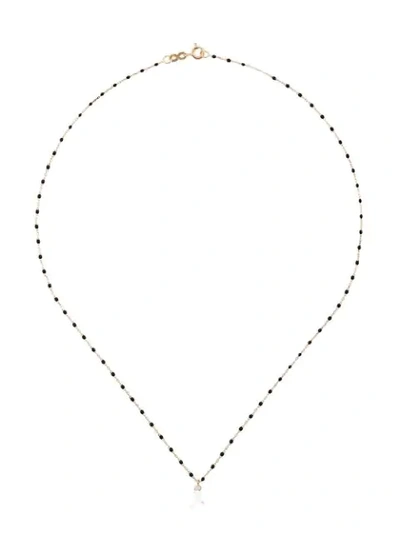 Shop Gigi Clozeau 18kt Yellow Gold Classic Gigi Diamond Moon Necklace In Black
