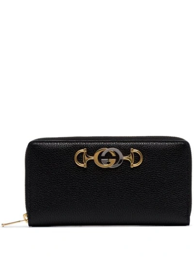 Shop Gucci Zumi Logo-plaque Wallet In Black