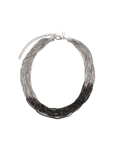 Shop Iosselliani Black Hole Sun Necklace In Silver