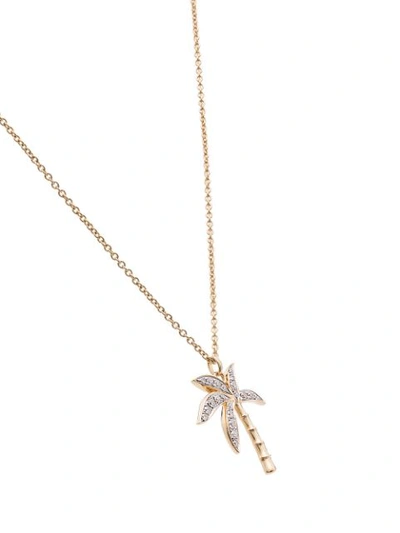 Yvonne Léon 18k Yellow Gold And Diamond Palm Tree Necklace In Metallic