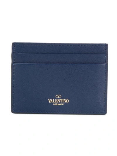 Shop Valentino Garavani Rockstud Cardholder In Blue