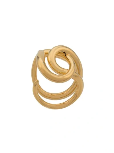 Shop Charlotte Chesnais Blaue Knot Ring In Gold
