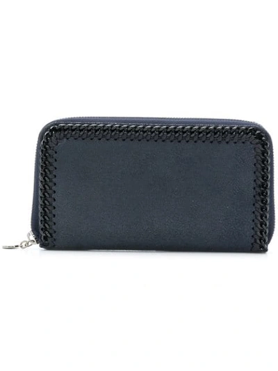 Shop Stella Mccartney Falabella Zip Wallet In Blue