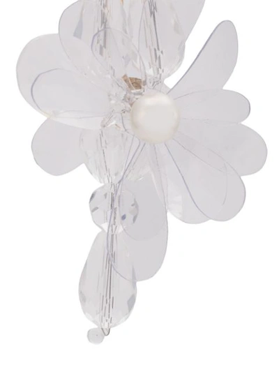 Shop Simone Rocha Flower Drop Earrings In White