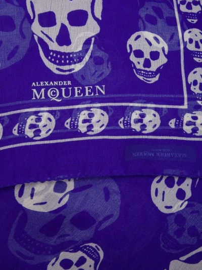 Shop Alexander Mcqueen Skull Print Scarf - Purple