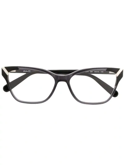 Shop Ferragamo Square Frame Glasses In Black