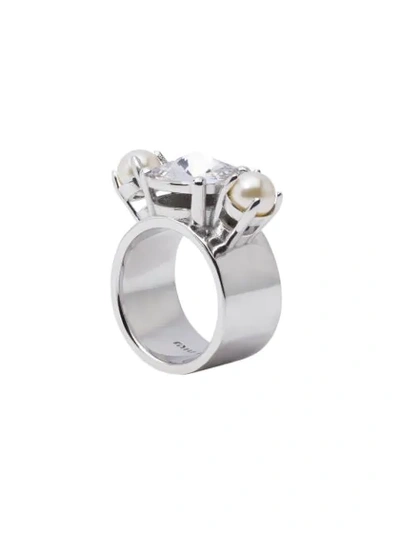 Shop Miu Miu Ring Mit Perlenverzierung In Metallic