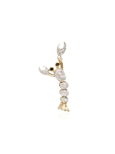 Shop Yvonne Léon 18kt Yellow Gold Diamond Lobster Earring