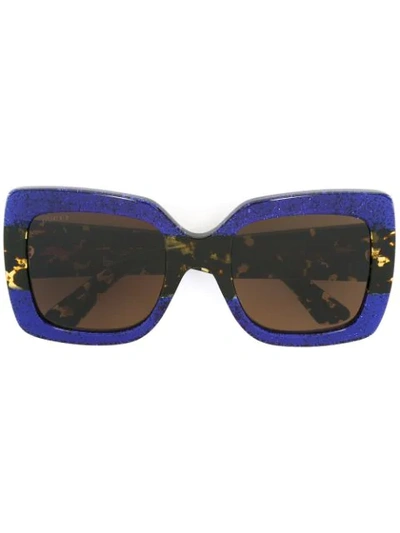 Shop Gucci Eyewear Oversized Square Sunglasses - Blue