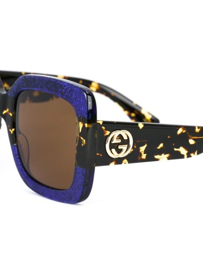 Shop Gucci Eyewear Oversized Square Sunglasses - Blue