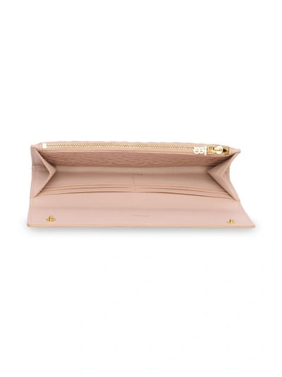 Shop Burberry Monogram Leather Continental Wallet In Pink