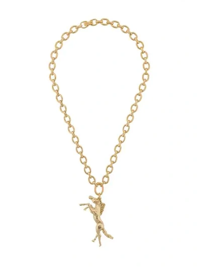 Shop Chloé Horse Pendant Necklace In Gold