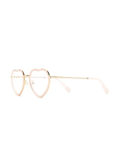 Shop Chloé Heart Shaped Glasses In Pink