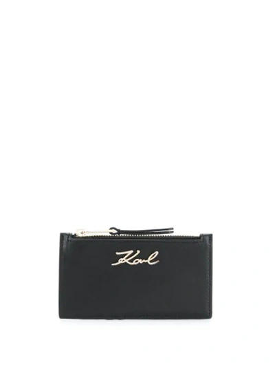 KARL LAGERFELD K/SIGNATURE CARDHOLDER - 黑色