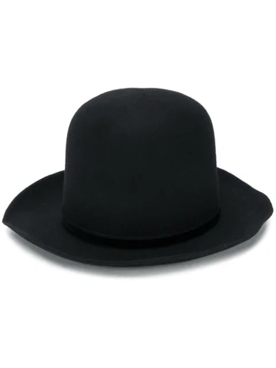 Shop Ann Demeulemeester Velvet Bow Hat In 099 Ambra Black