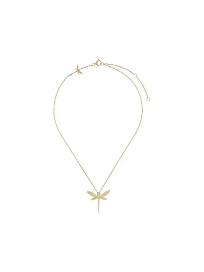 ANAPSARA 18KT YELLOW GOLD DRAGONFLY PENDANT NECKLACE