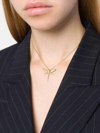 Shop Anapsara 18kt Yellow Gold Dragonfly Pendant Necklace