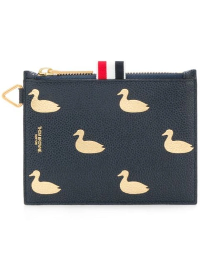 Shop Thom Browne Duck Embossed Small Coin Purse In 415 Navy