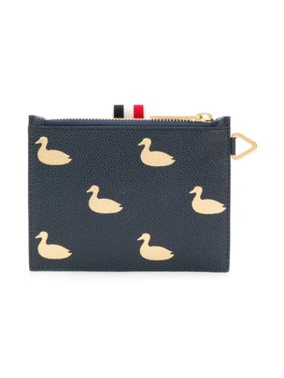 Shop Thom Browne Duck Embossed Small Coin Purse In 415 Navy