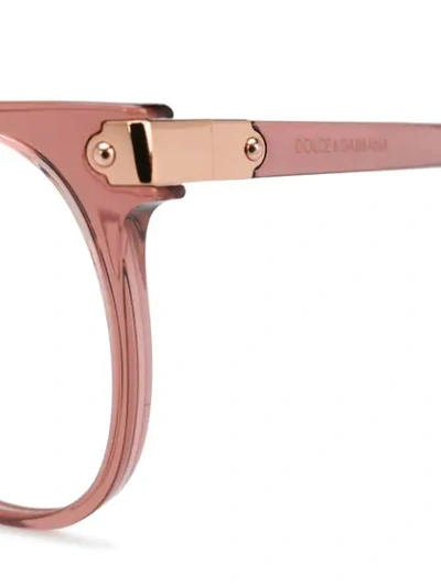 Shop Dolce & Gabbana Round Frame Glasses In Pink