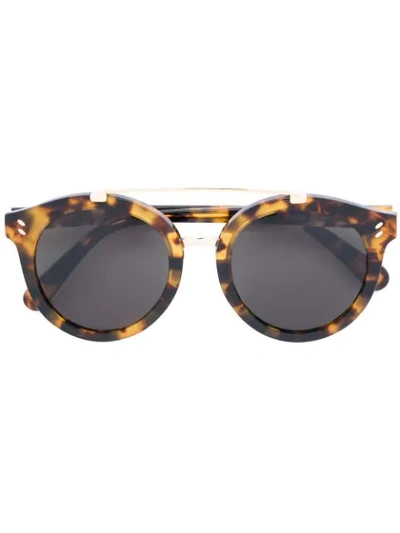 Shop Stella Mccartney Round Frame Sunglasses In Brown