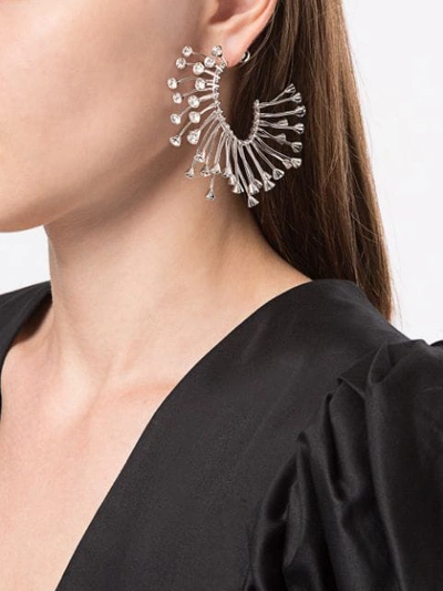 Shop Mugler Strass Earrings In Silver