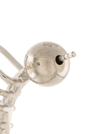 Shop Mugler Strass Earrings In Silver