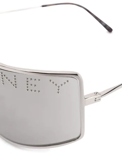 Shop Stella Mccartney Logo Embellished Sunglasses In Grey