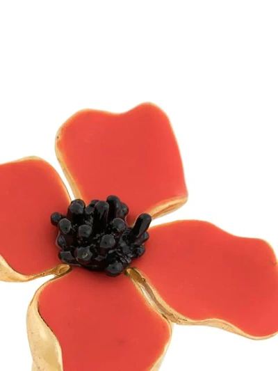 Shop Oscar De La Renta Flower Ring In Red
