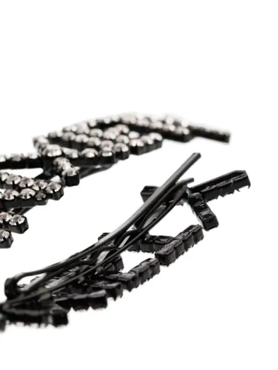 Shop Ashley Williams Anxiety Crystal-embellished Hair Pins In Black