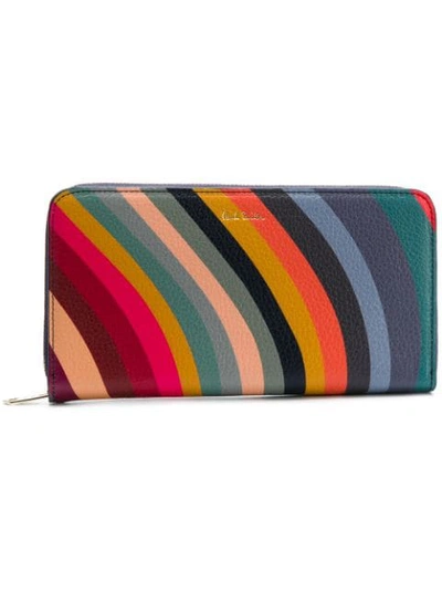 Shop Paul Smith All-around Zipped Wallet In Blue